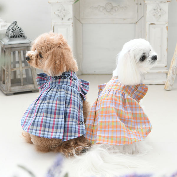21春夏 One Octave ワンオクターブ マドラスチェック ワンピース 犬服 ドックウェアcalulu カルル 21春夏 One Octave ワンオクターブ マドラスチェック ワンピース 犬服 ドックウェアcalulu カルル