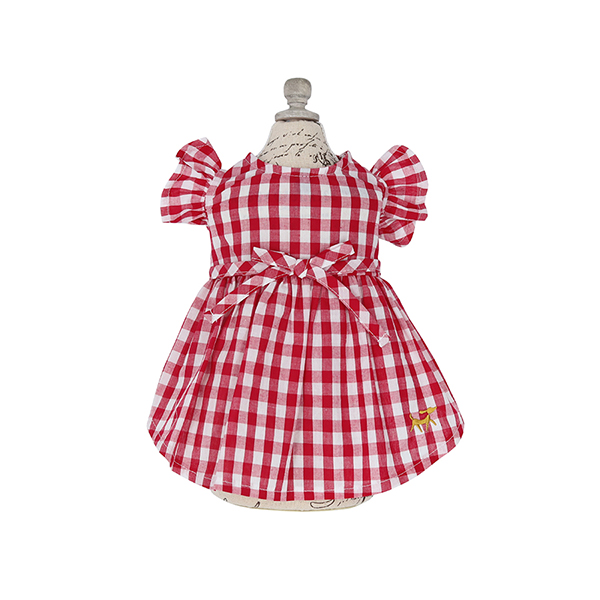 【パピー・超小型犬用】ROPE PICNIC（ロペピクニック）ギンガムチェックフリルショルダーワンピ