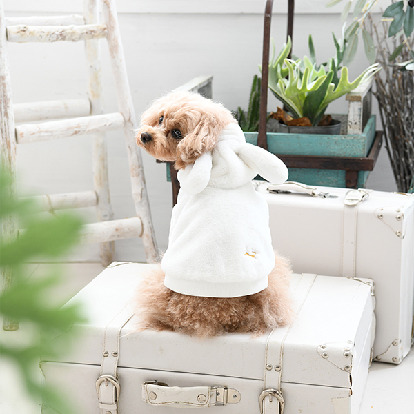 【パピー・超小型犬用】ROPE PICNIC（ロペピクニック）うさみみフリースフーディー