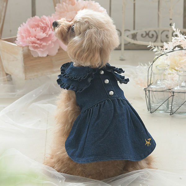 2025新商品 ROPE PICNIC（ロペピクニック）襟付きデニムワンピ