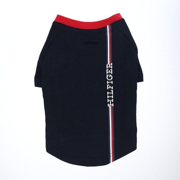 TOMMY HILFIGER（トミーヒルフィガー）ストライプロゴプリントTシャツ / Dog Stripe Logo Print Tee