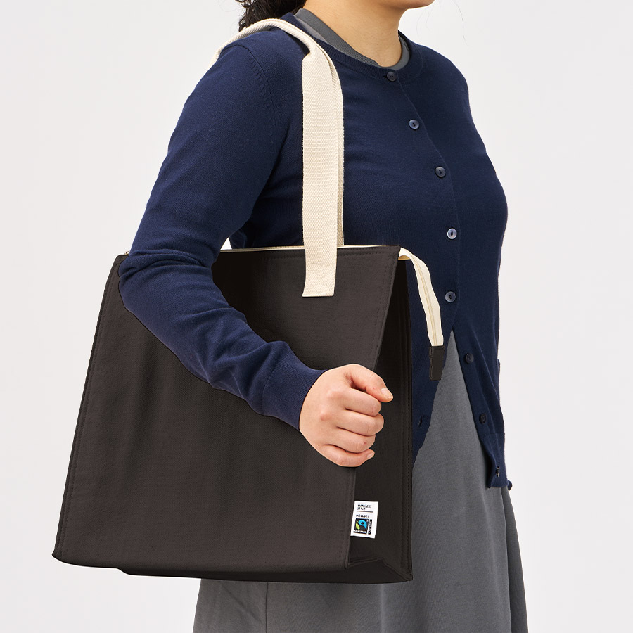 【クールグッズ】フェアトレードコットンスクエア保冷トート Mサイズ