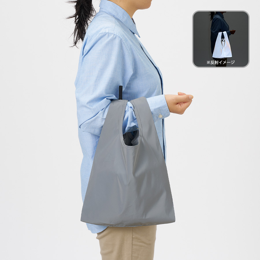 【夜道のお散歩に！】リフレクターマルシェバッグ　Mサイズ
